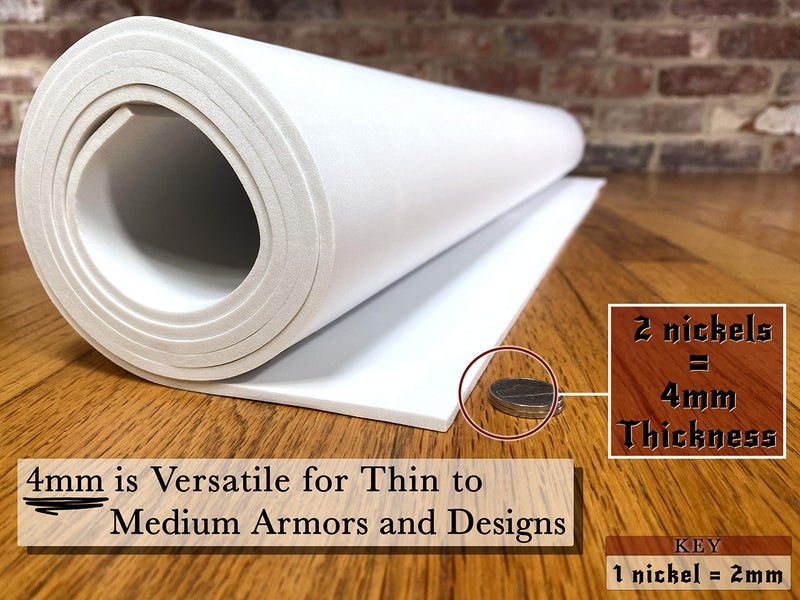 The Foamory EVA Foam Cosplay - (2mm to 10mm) - Black or White - 14"" x 39"" Sheet - Ultra High Density 85 kg/m3 - by The Foamory (White, 4mm - Thickness) - Image 5